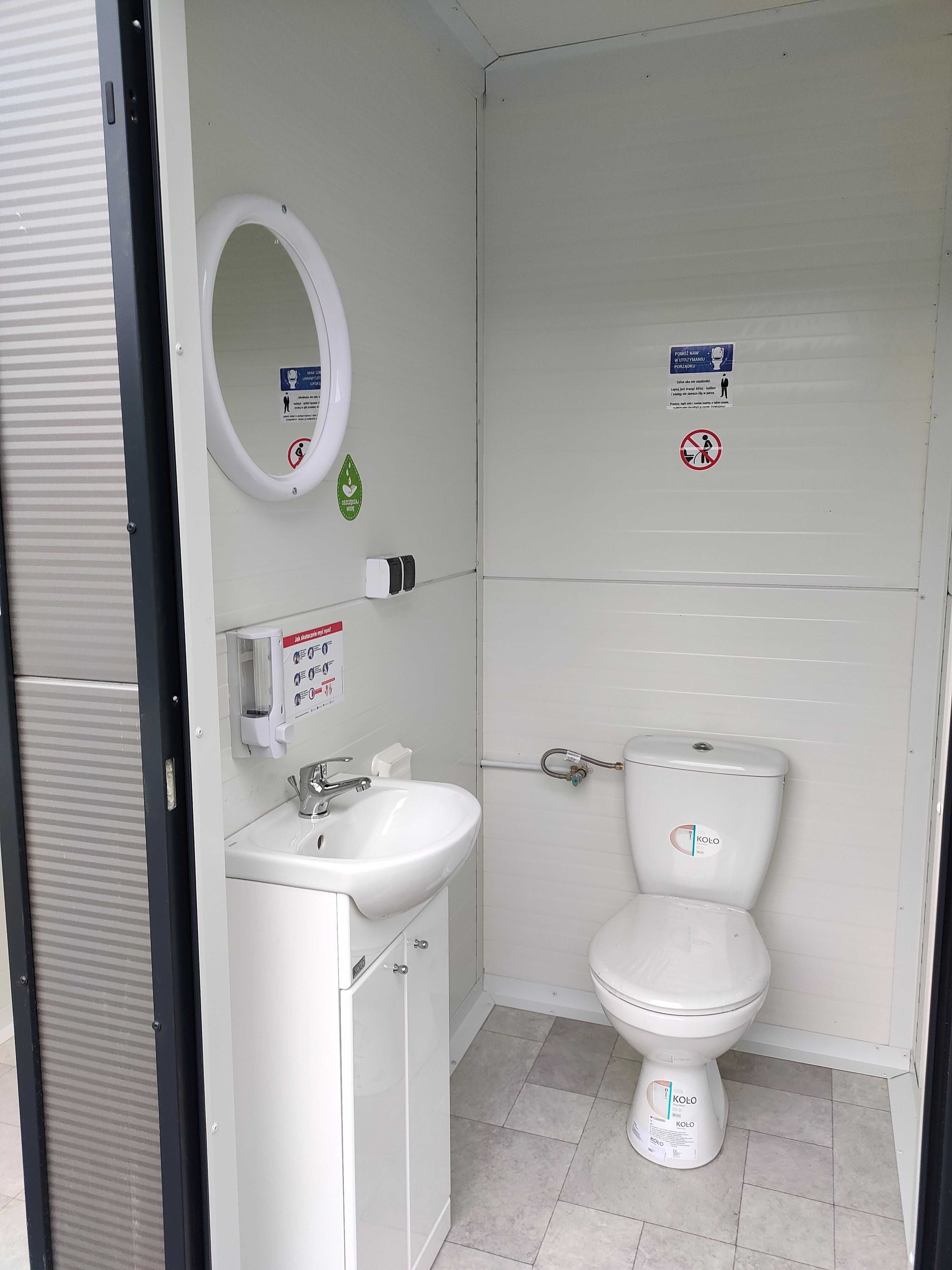 Pawilon WC kontener socjalny sanitarny kibel usługowy toaleta budka