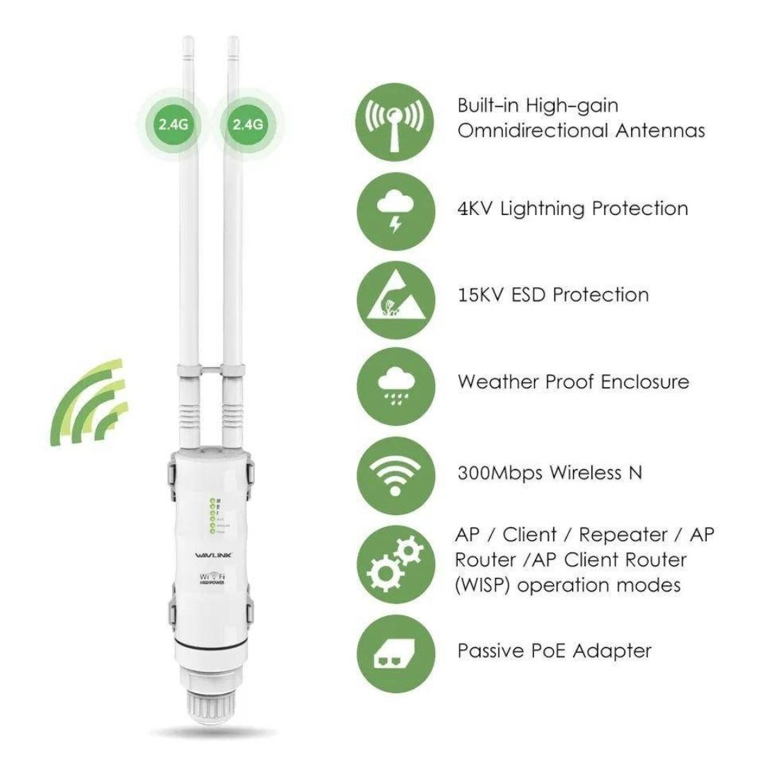 Вуличний репітер, підсилювач сигналу WiFi до 150 метрів, роутер