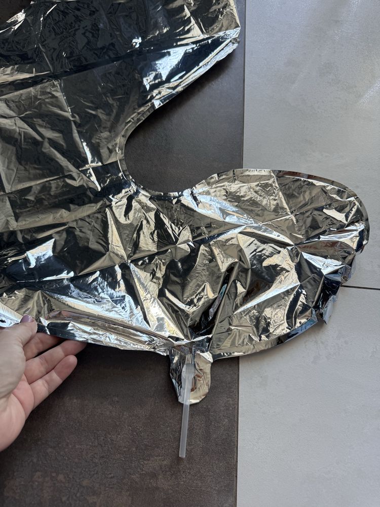 Balon na hel 5 metaliczny srebrny duży cyfra urodziny impreza 70cm