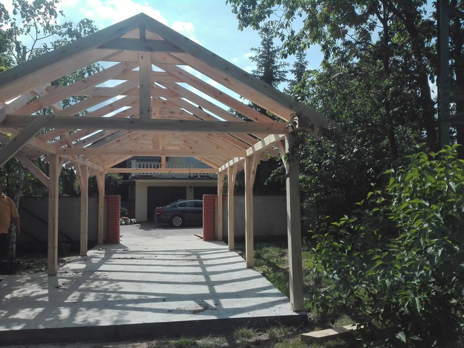 Wiata grillowa z garażem