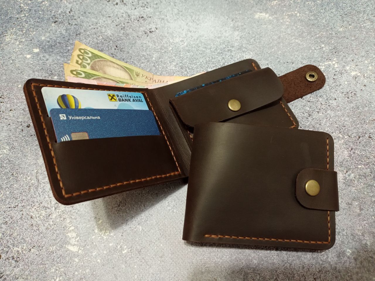 Шкіряний гаманець портмоне зажим ручна робота кожаный кошелек бумажник