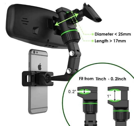 Держатель/кронштейн для телефона/смартфона на зеркало заднего вида