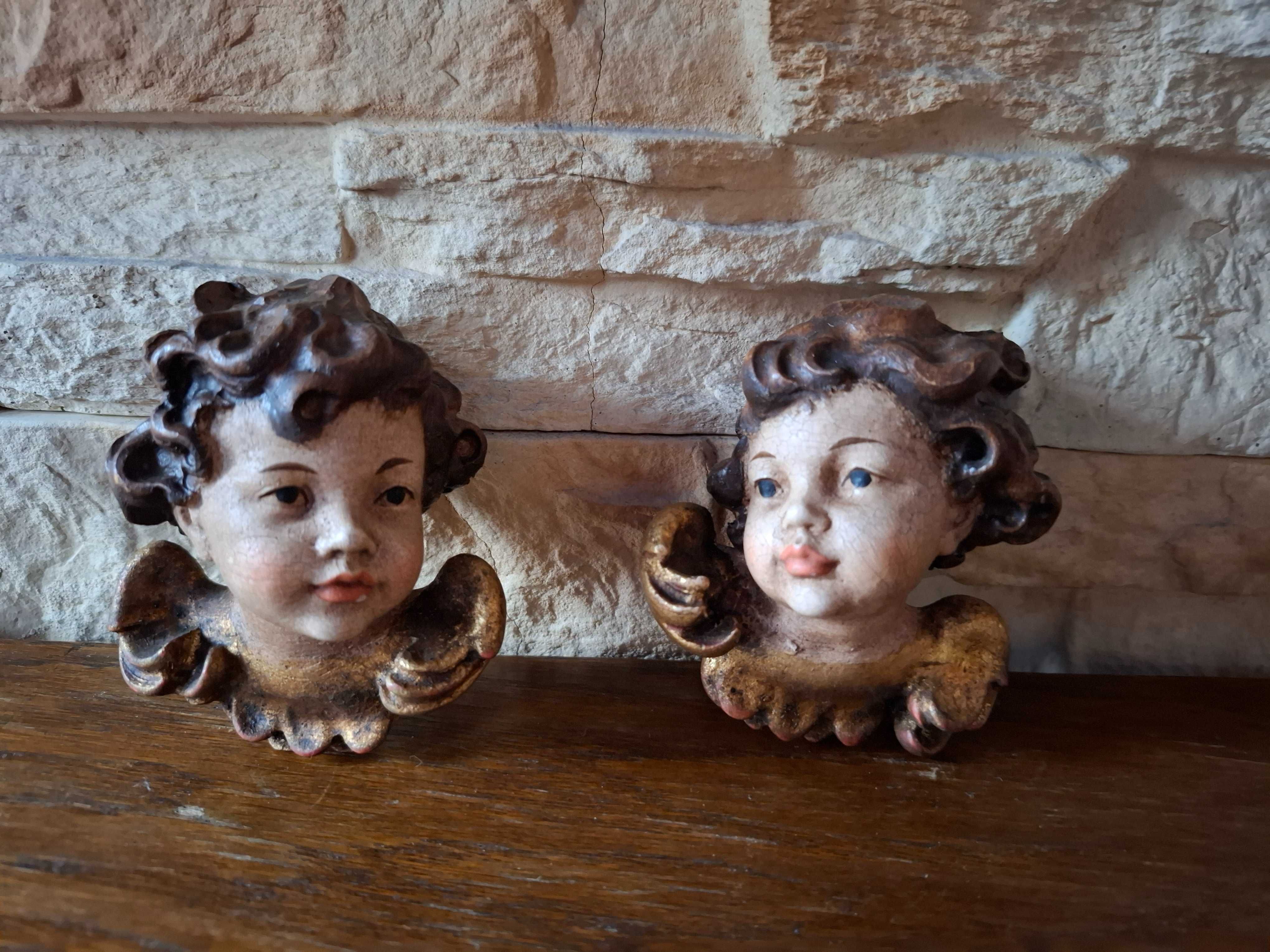 Aniołki Putto, Amorki w polichromii, rzeźba w drewnie