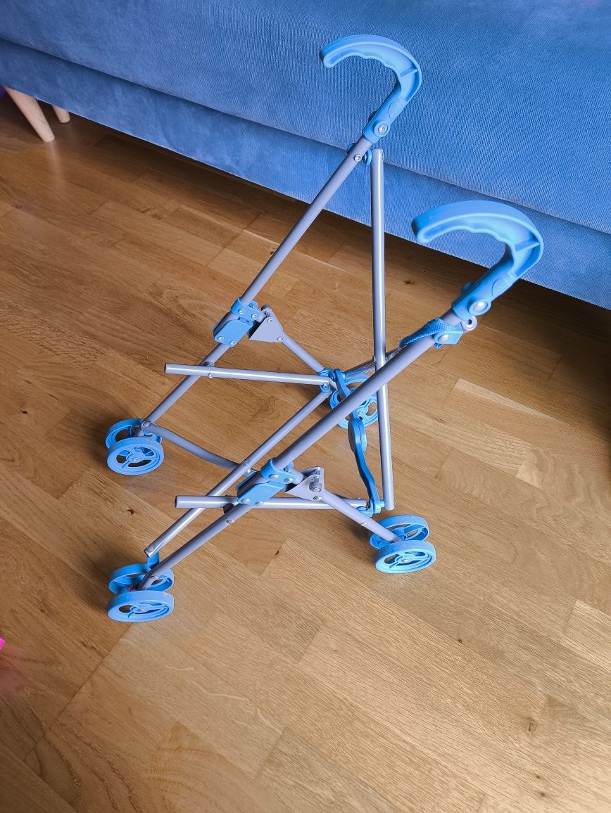 Skladany wózek spacerowy dla lalek metalowa rama