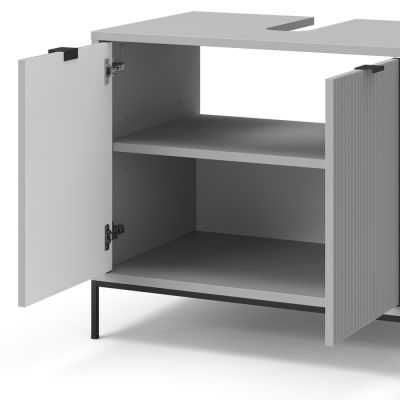 Szafka pod umywalkę SZARA lamele metalowe nogi MEBLE OUTLET