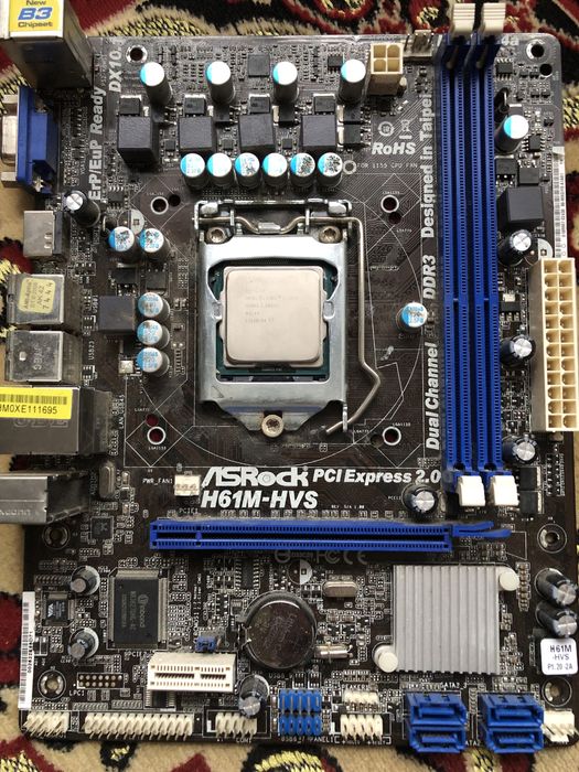 Комплект материнська плата Asrock h61m-hvs + i3 3220
