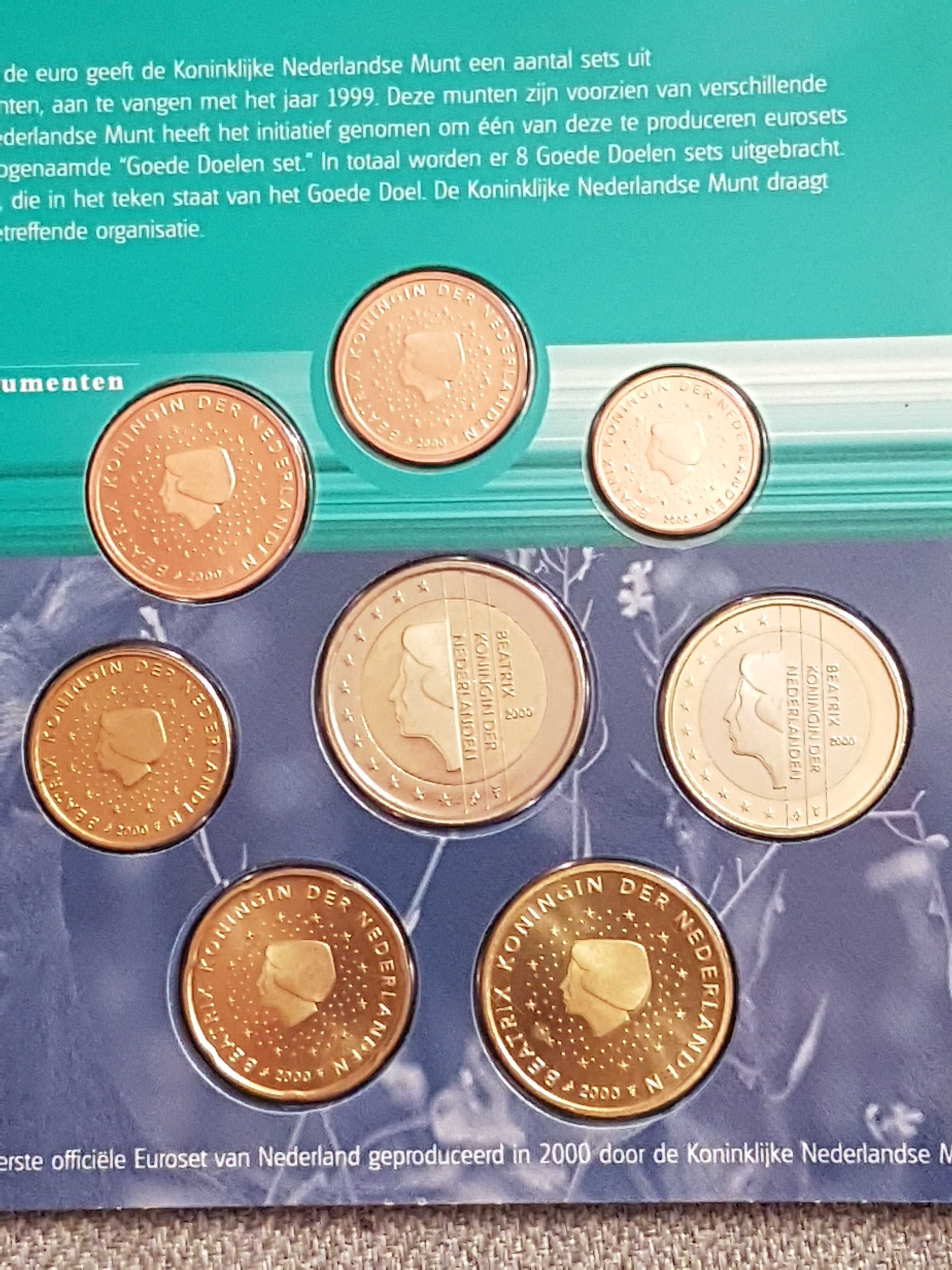 Set 8 Moedas Euro Países Baixos Ano 2000