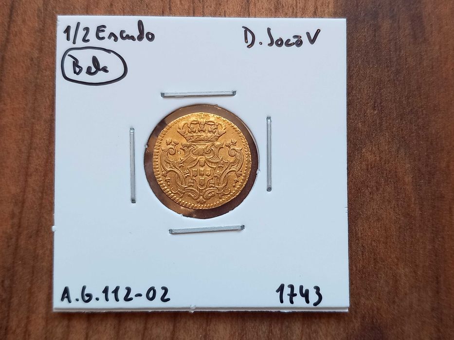 Moeda 1/2 Escudo 1743 D. João V  - Bela!!!