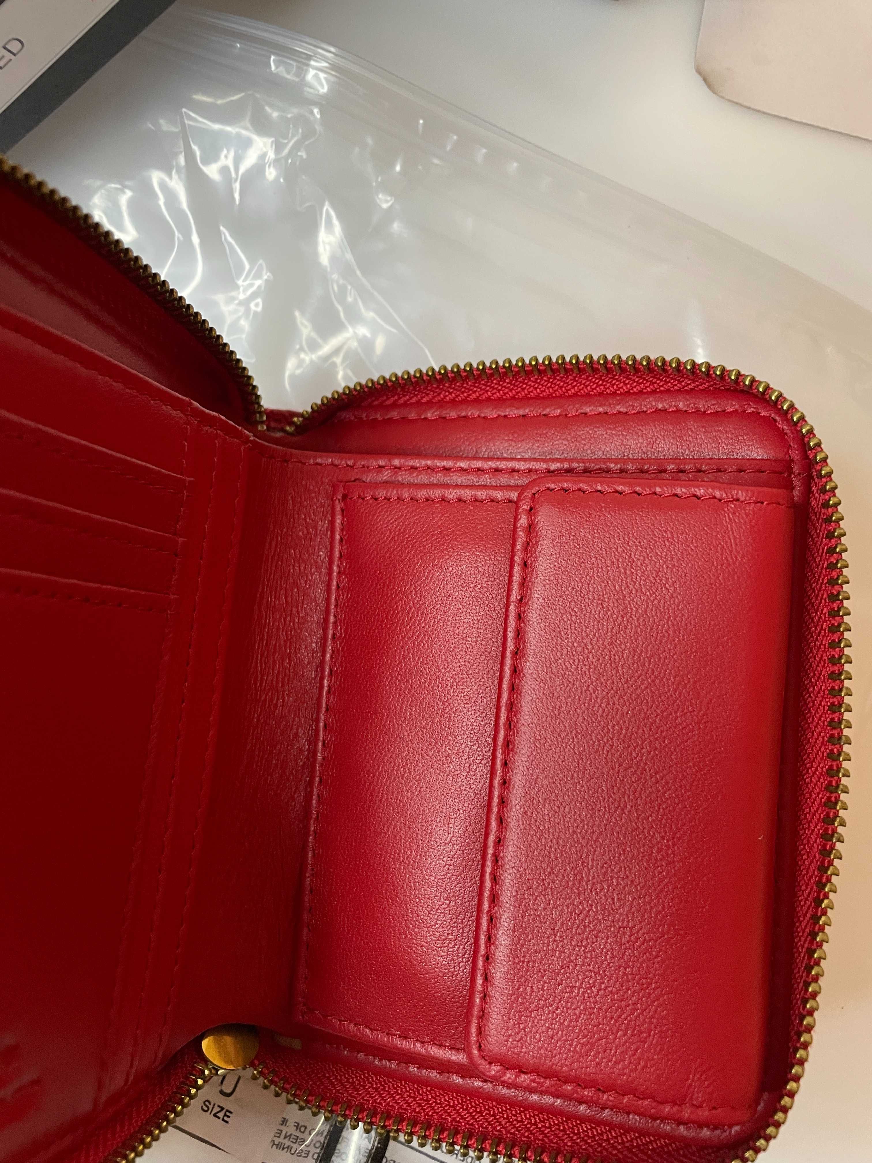 nowy portfel pinko taylor wallet zip around m v quilt czerwony