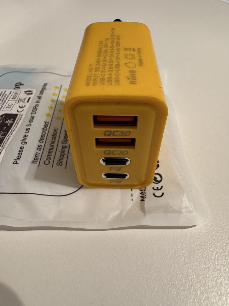 Ładowarka 120W. NOWA. 2x Usb-C 2x Usb-A