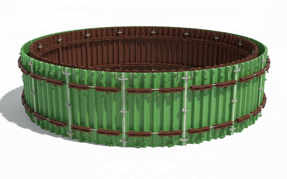 Szalunki cylindryczne radialne łukowe do zbiorników
