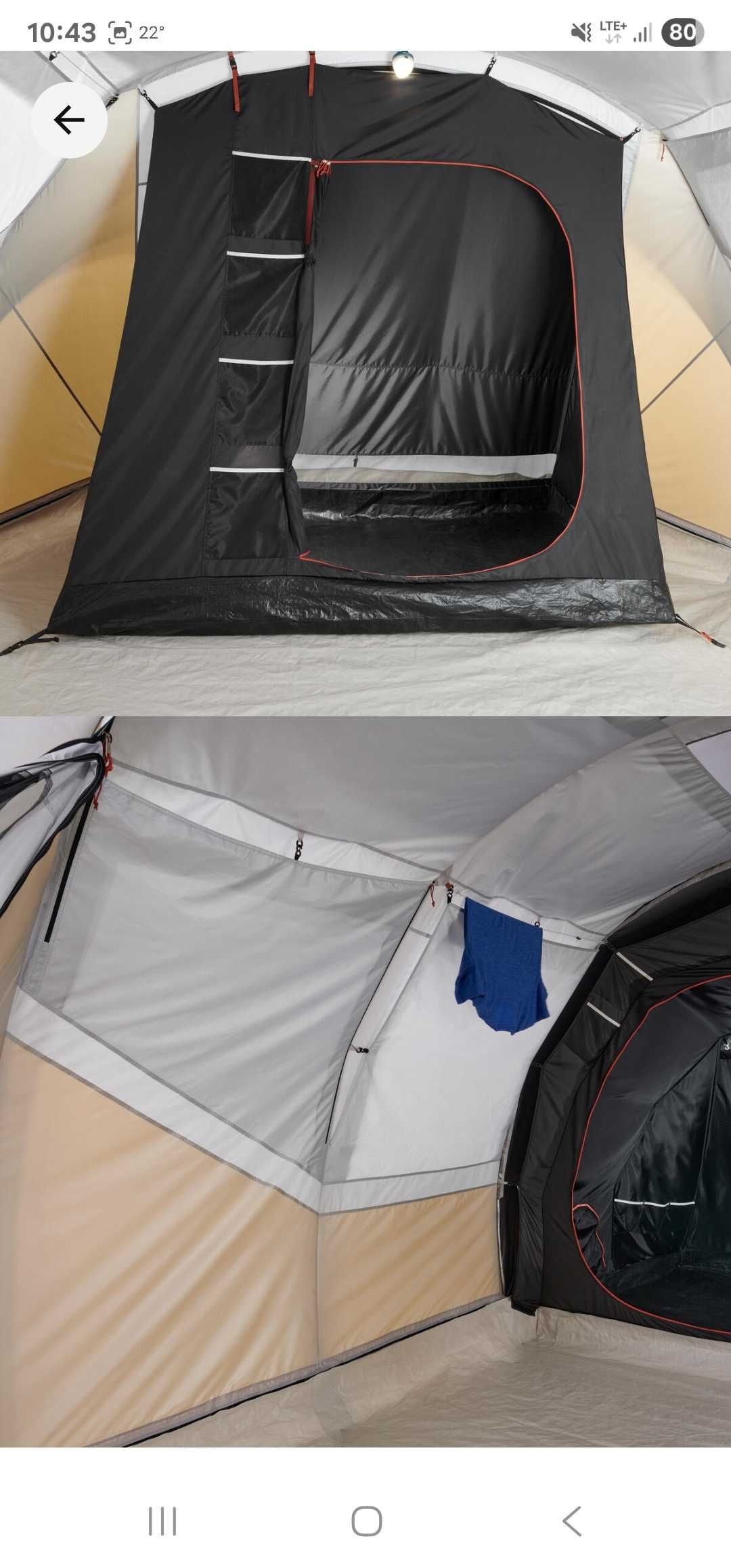 Namiot kempingowy quechua air second 6.3 + dodatki