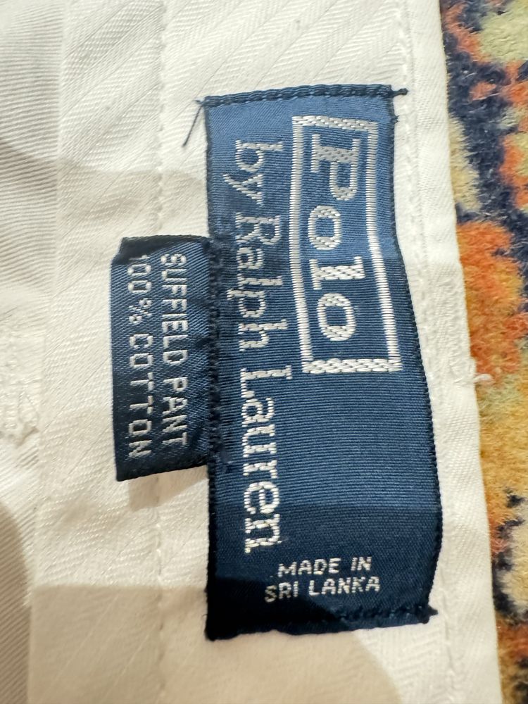 Spodnie Polo Ralph Lauren 38/34 białe spodnie MĘSKIE  bawełniane