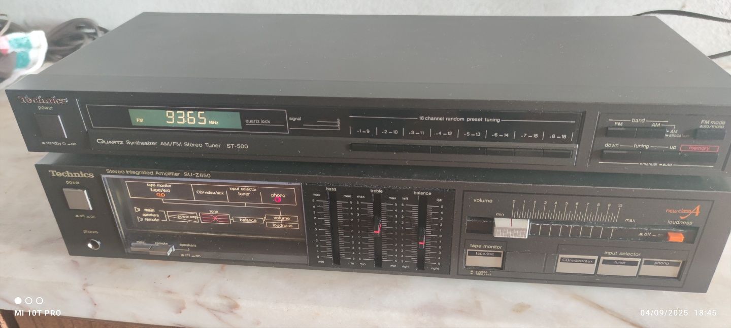 Amplificador technics classe A/ potência e qualidade de som, com rádio