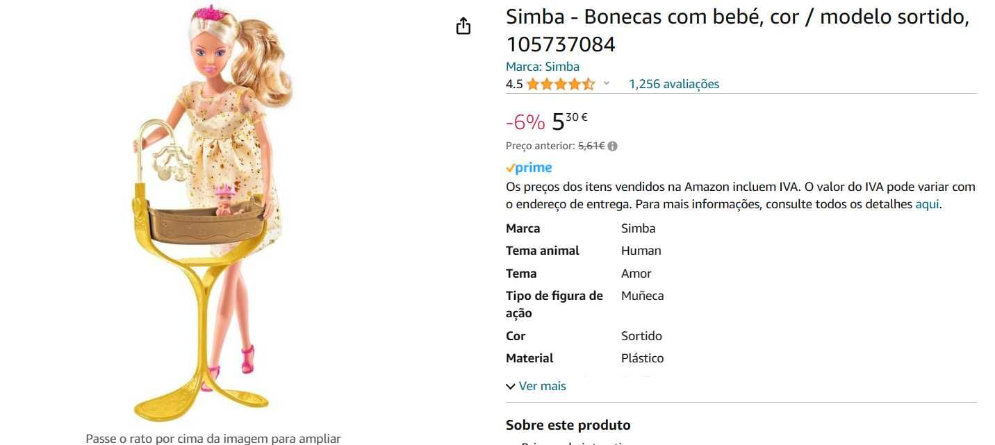 Boneca Steffi Love - Royal baby - art. NOVO (preço em loja 24€)