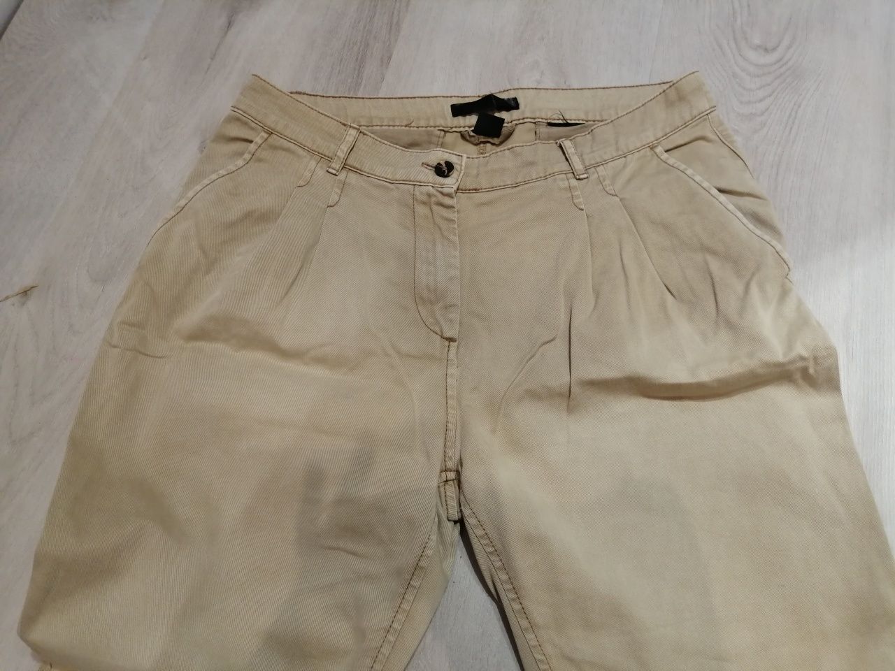 Baggy beż spodnie rozmiar 38