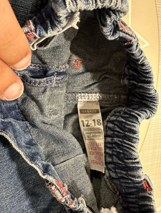 Calças de Ganga Bordadas (12-18M)