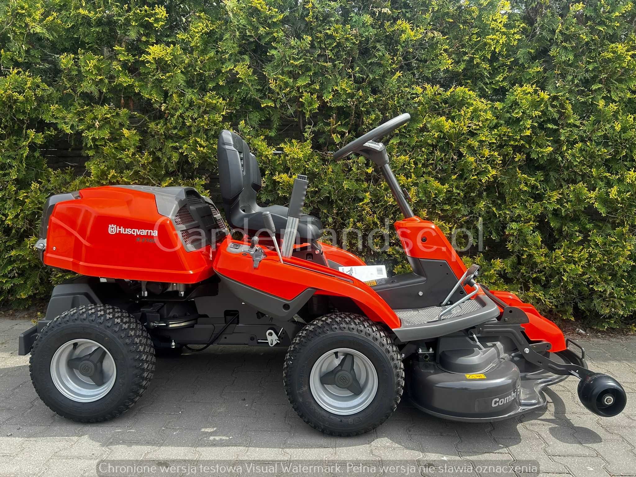 NOWY Rider traktorek kosiarka Husqvarna R 214C z kosiskiem 94cm