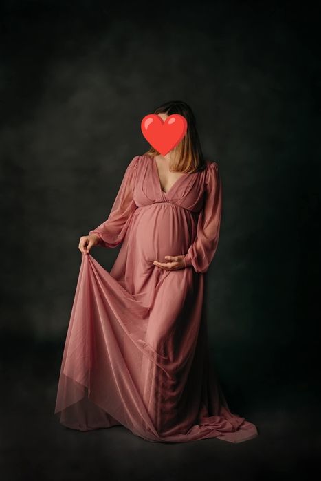 Sukienka do sesji ciążowej-tiulowa, róż