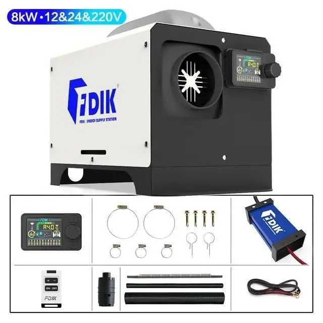 Дизельний автономний обігрівач FDIK 8 кВт 12/24/220 Bluetooth вебаста