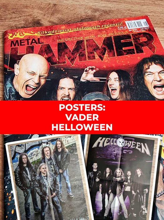 Metal Hammer 8/2017 - Accept, Plakaty: Vader i Helloween