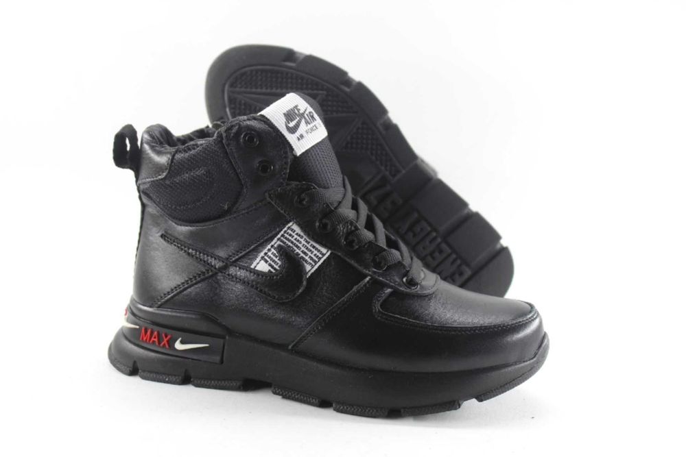 Зимові шкіряні кросівки Nike, черевики на хутрі. унісекс. з 36 по 41р