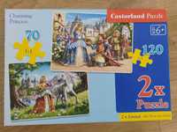 2 x puzzle Castorland (70 i 120 szt), księżniczki