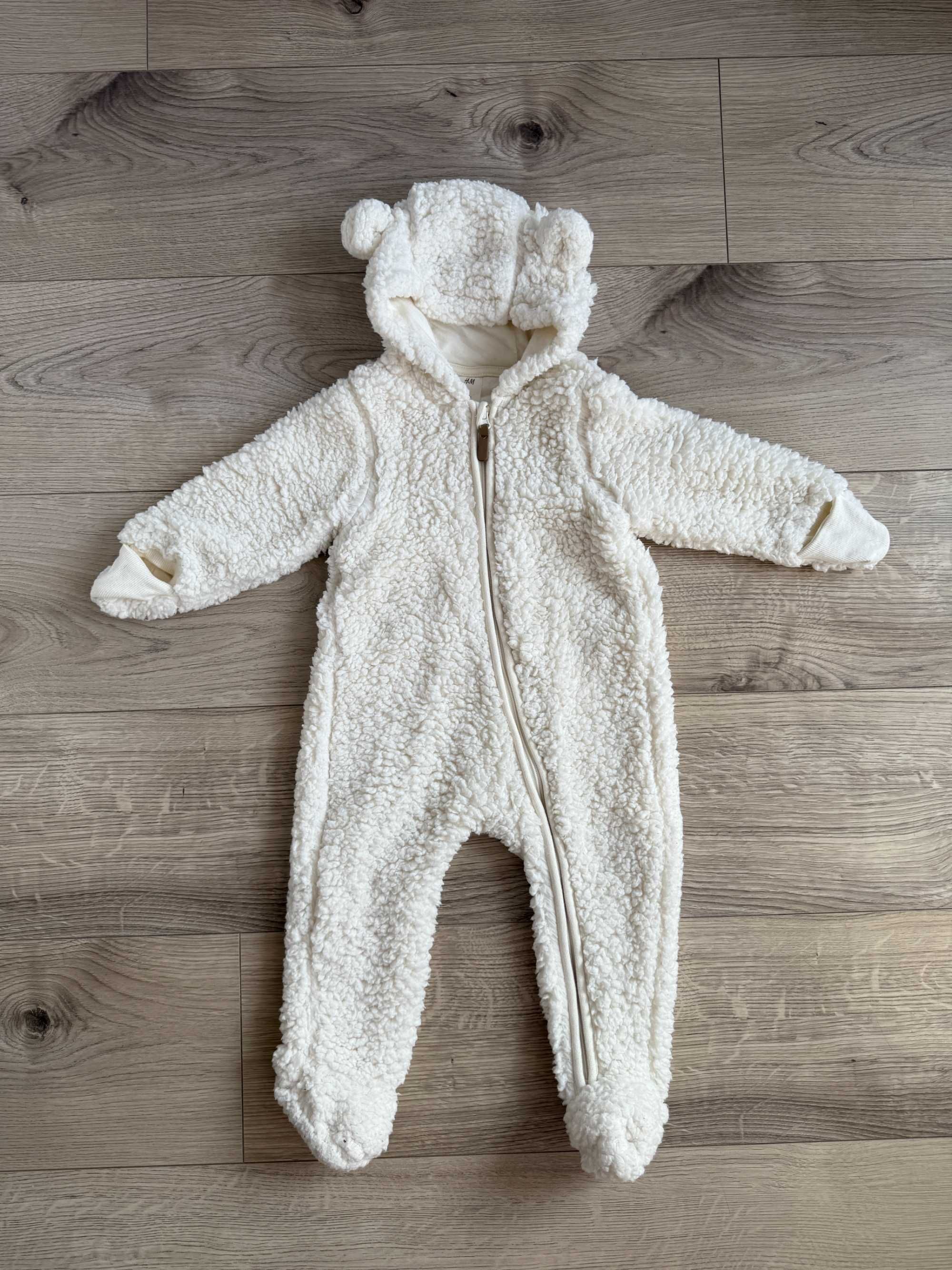 Kombinezon wiosenny futerkowy miś teddy H&M r. 74