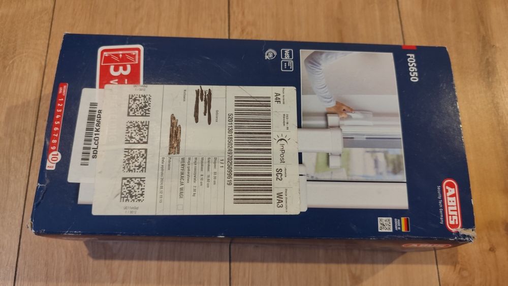 Abus FOS650 +2x Sztaby 118cm srebrny - zabezpieczenie drzwi tarasowych