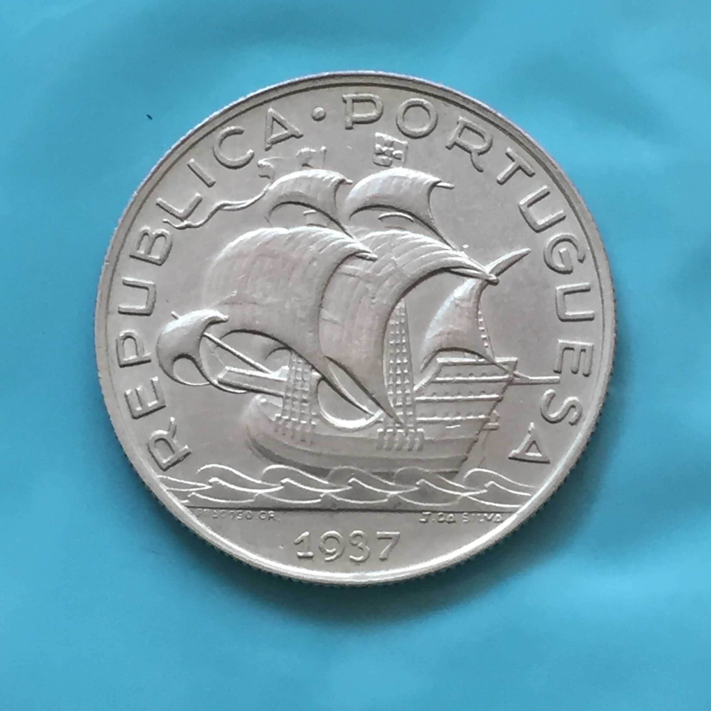 moeda 5 Escudos 1937 - escassa