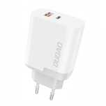 Ładowarka sieciowa 2 porty Usb / Usb Typ C Biały
