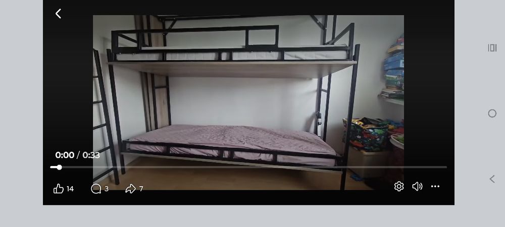 Łóżko piętrowe skladane