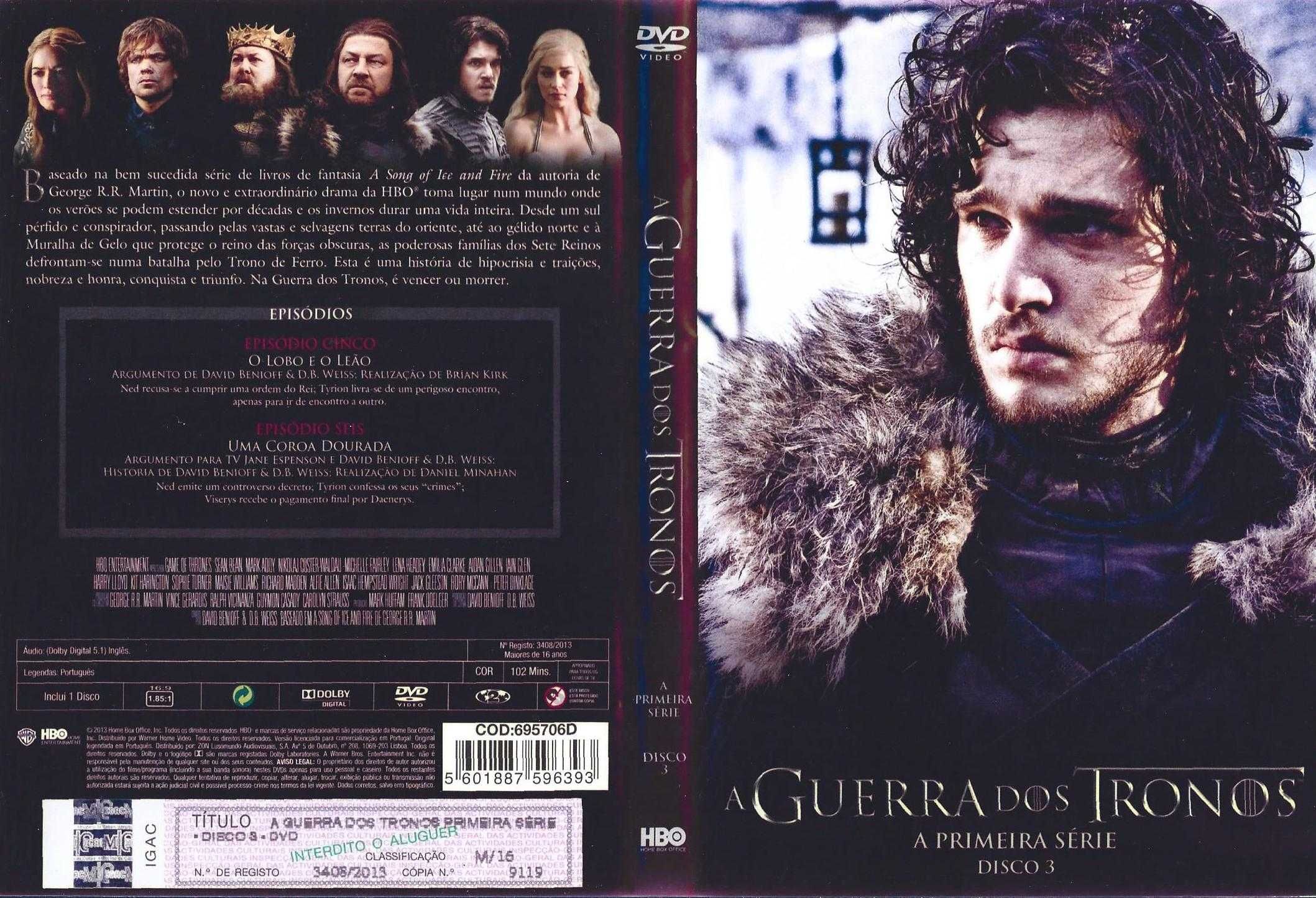 Guerra dos Tronos - - - 1ª Temporada - - - - - 5 X DVD