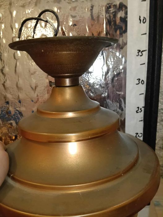 Lampy zewnętrzne zabytkowe lata 70 mosiądz,klosz kolor bursztynu