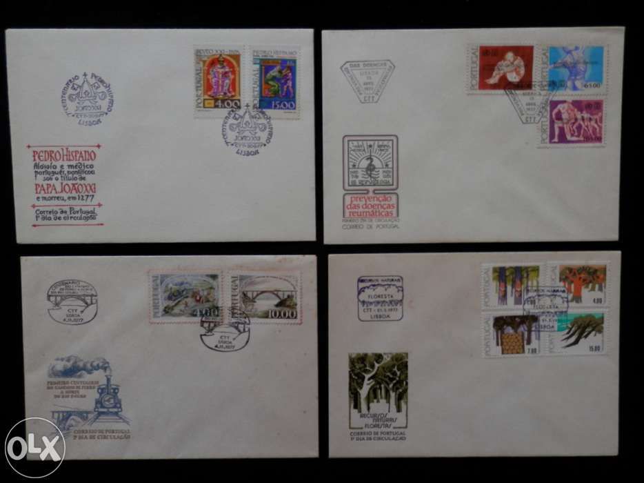 Envelopes originais dos CTT com selos