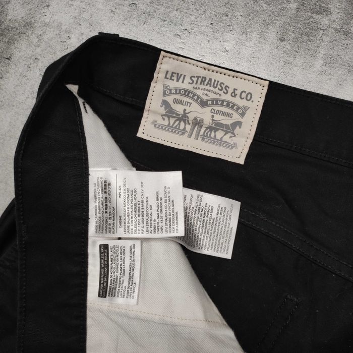 MĘSKIE Eleganckie Czarne Proste Chino Spodnie Levis PREMIUM Materiał