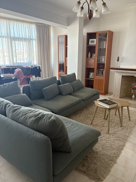 Conjunto sofas com chaise long