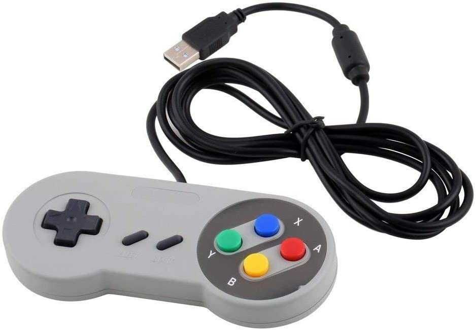 2 Comandos USB Retro Gaming Tipo Nintendo SNES + extensão 1m (Novos)