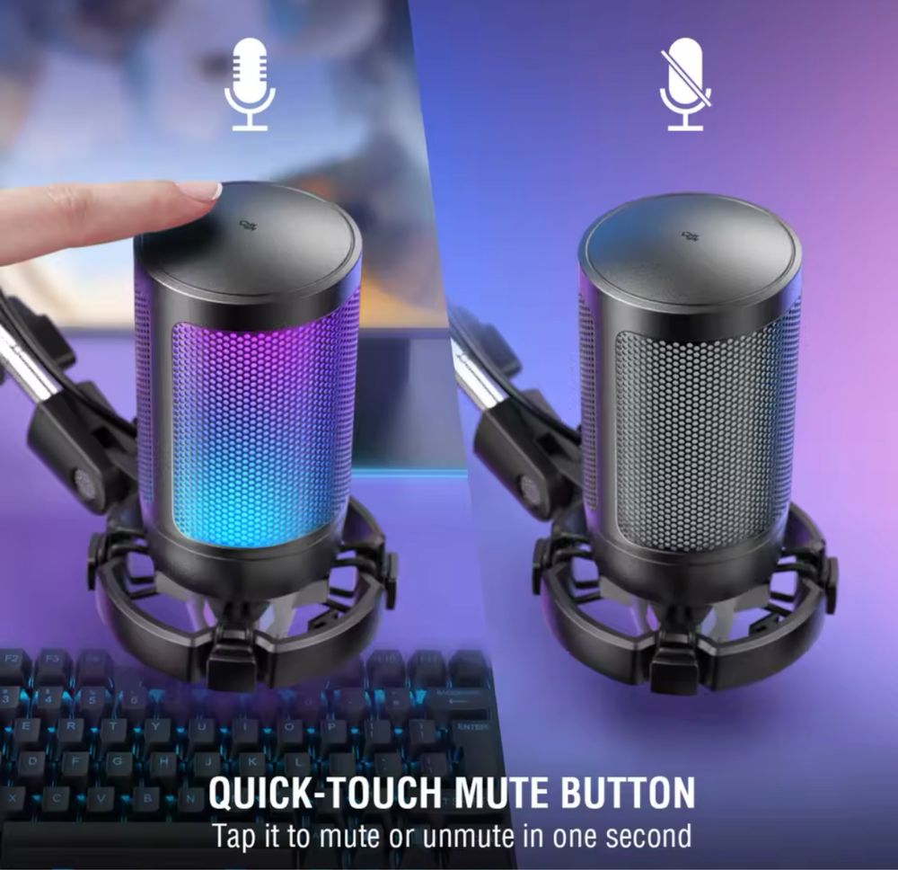 Гарантія‼️ Конденсаторний мікрофон Fifine A6T A2 RGB з пантографом