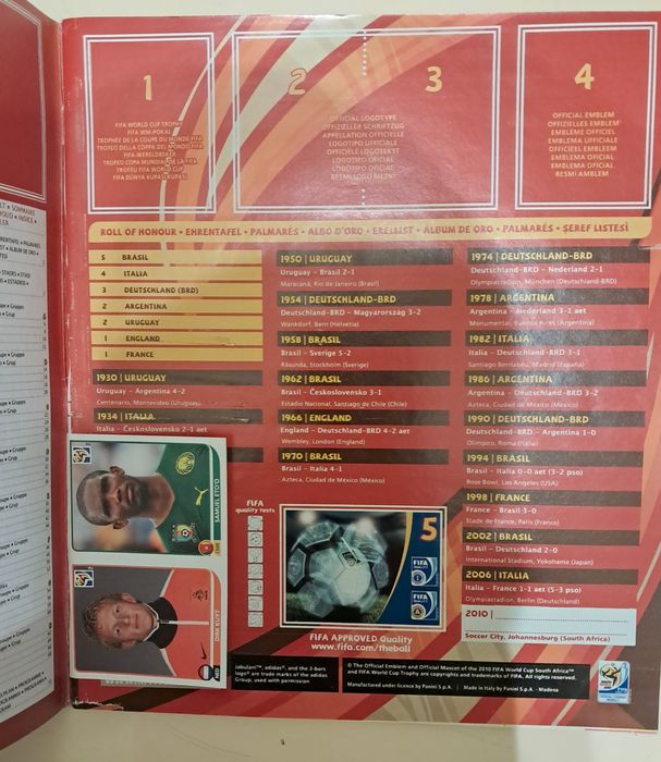 Panini e Topps, Cadernetas de cromos vazias.