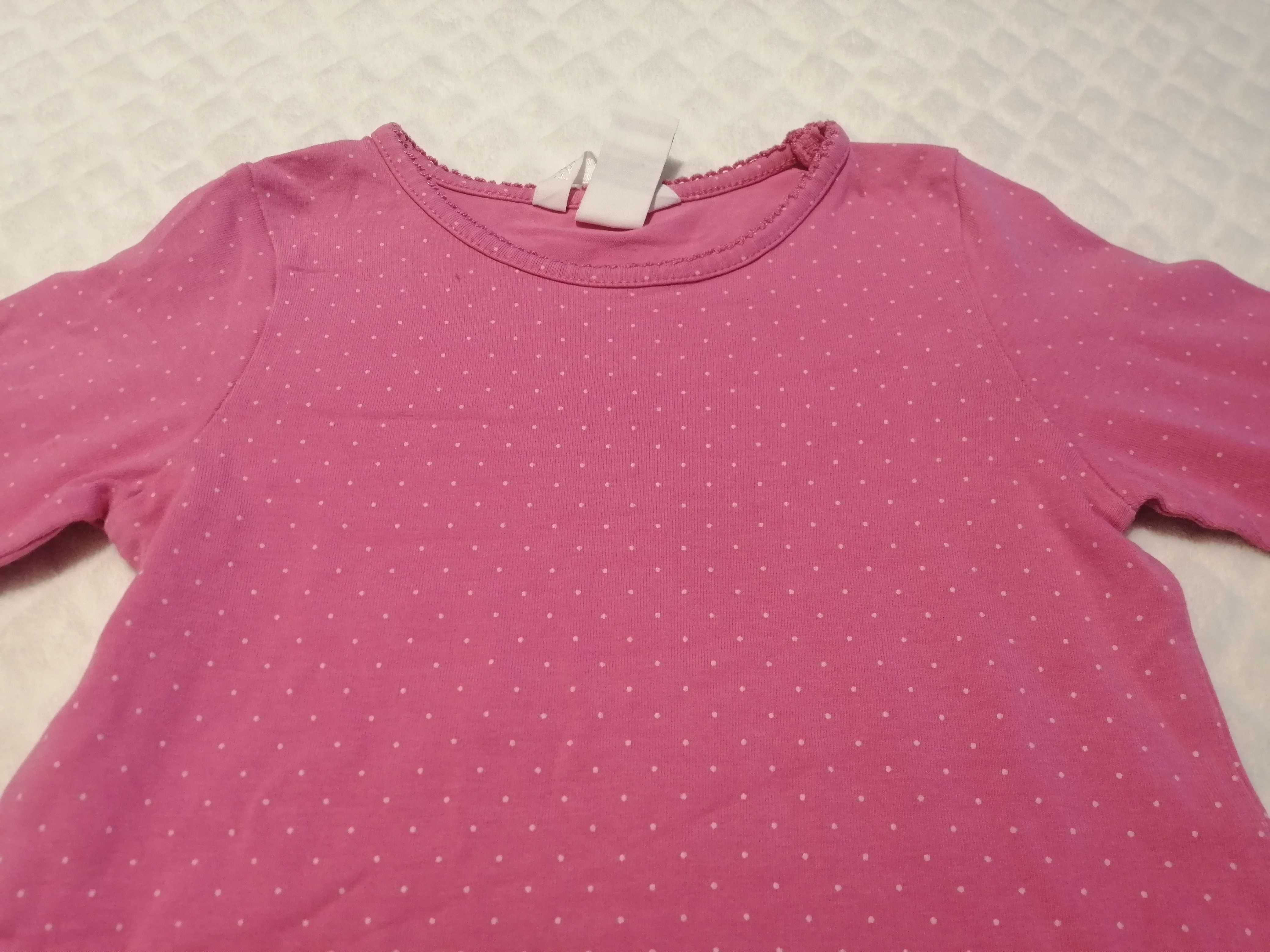 Koszulka dziewczęca, długi rękaw, H&M, 98-104, groszek (Odzież)