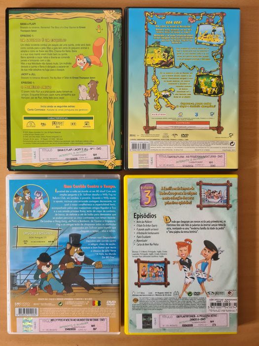 4 DVDs de famosas séries infantis da TV