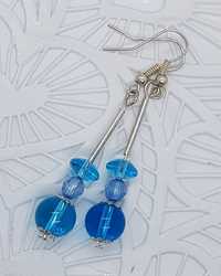 Niebieskie błękitne kolczyki handmade