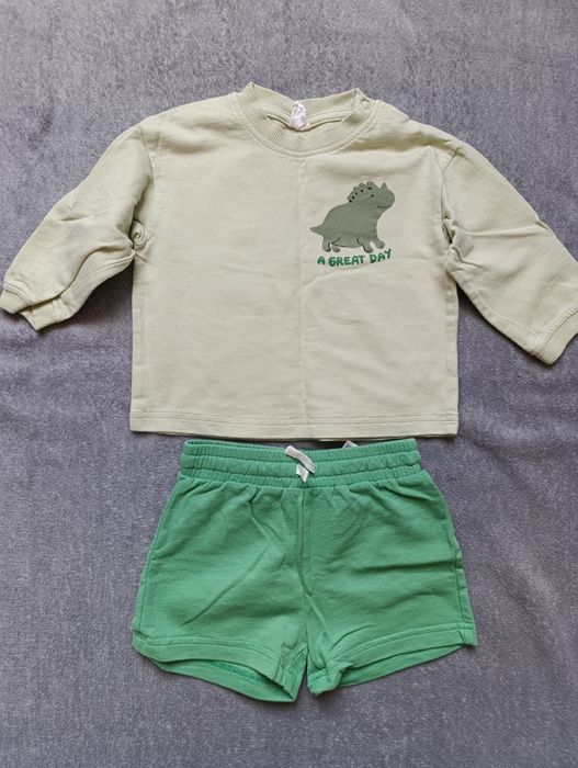 Komplet set zestaw bluza i szorty bawełna H&M rozmiar 74