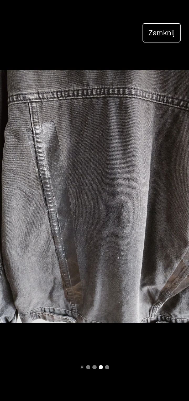 Czarna kurtka jeansowa oversize XS