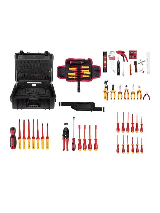 Mala ferramentas eletricista profissional 82 peças parkside performanc