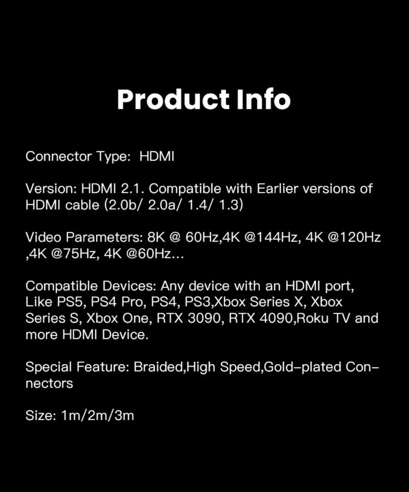 HDMI кабель 4К 8К - 2 м.