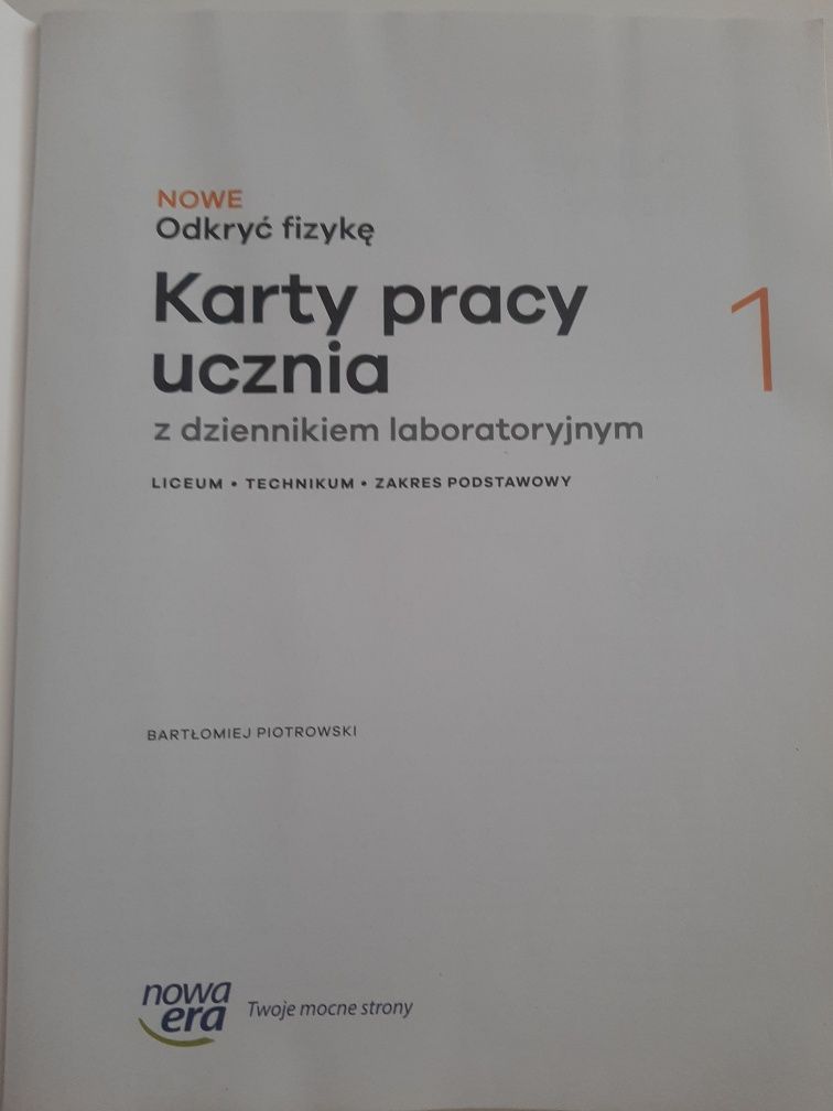 Nowe Odkryć fizykę 1 Karty pracy ucznia wydanie 2024