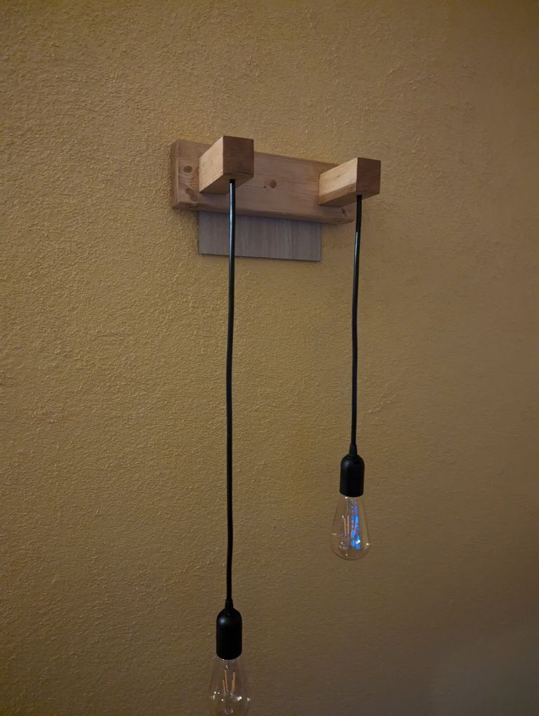 Żyrandol drewniany  lampa z drewna w stylu loft możliwość konfiguracji