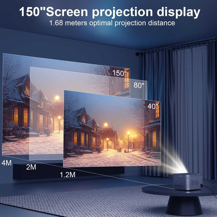 Przenośny Projektor Smart Hy350 150" Android 11 Youtube Netflix Wifi6